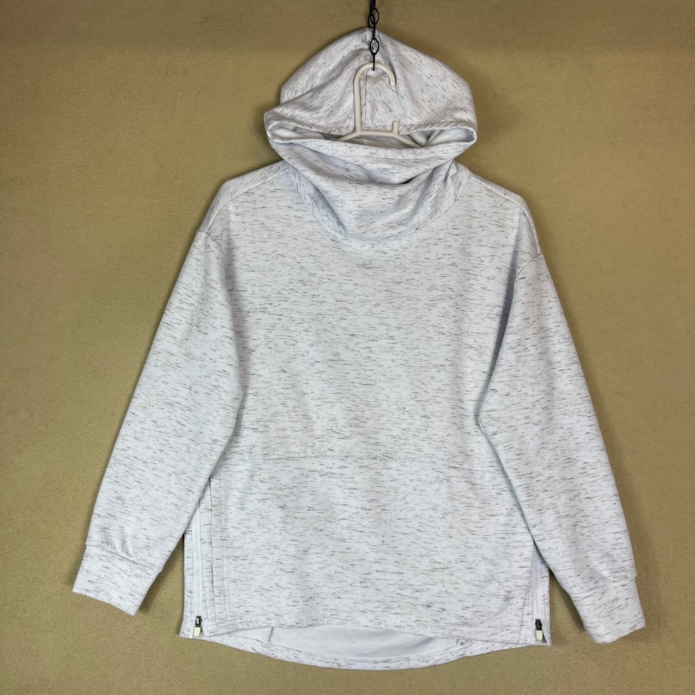 Fabletics Heathered Grey Cowl Neck Long Sleeve‎ Zip Side Hoodie Sweatshirt S